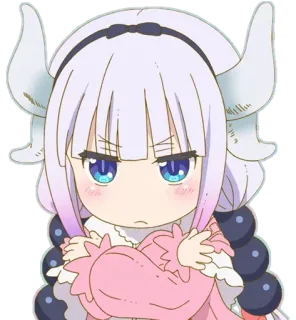 😠 Kanna Kamui Miss Kobayashi's Dragon Maid 애니, 칸나, 드래곤, 귀여운, 칸나 카무이, 드래곤 메이드 telegram sticker