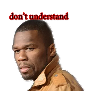 😟 50 Cent don't understand Rapper, Beroemdheid, Verward, Vragend, Uitdrukking telegram sticker
