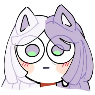 💜 猫, 紫髪, アニメ telegram sticker