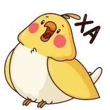 😅 uccello, giallo, carino, animale, cartone animato whatsapp sticker
