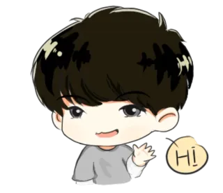👋 Hi! 问候, 你好, 挥手, 友好的, 卡通, 角色 telegram sticker