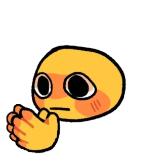 😶 Emoji, Amarelo, Fofo, Kawaii, Expressão telegram sticker