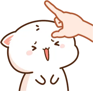 👆 gato, lindo, feliz, animal, dibujo animado whatsapp sticker