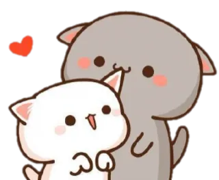 🍼 gato, gatinho, amor, fofo, coração, pêssego, mochi telegram sticker