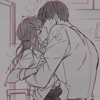 🩺 stel, liefde, romantiek, anime, manga, zoenen telegram sticker