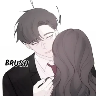 🍢 BRUSH mężczyzna, kobieta, szczotka, pielęgnacja, kreskówka, anime telegram sticker