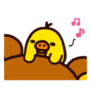 🎶 Cartone animato, Carino, Animale, Giallo, Personaggio, Kawaii telegram sticker
