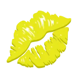 💋 Kuss, Lippen, Gelb, Aufkleber telegram sticker