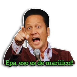 👀 Epa, eso es de mariiico!! homem, microfone, apontando, insulto, espanhol telegram sticker