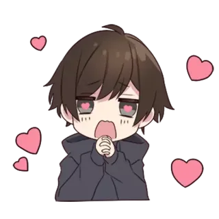 ❤️ anime, love, hearts, cute, chibi, cartoon telegram sticker