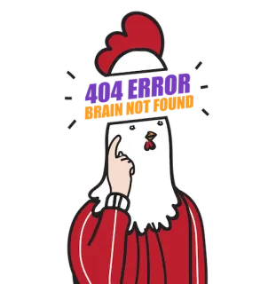 🧠 Huhn, denken, Cartoon, Tier, Illustration telegram sticker