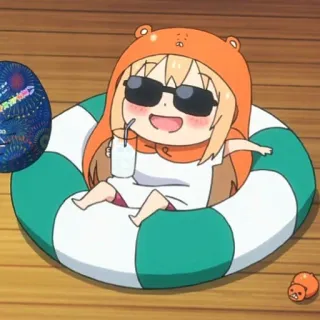 🎐 Umaru Doma Himouto! Umaru-chan Anime, Umaru, Himouto, mùa hè, dễ thương, kawaii, bãi biển, thư giãn telegram sticker