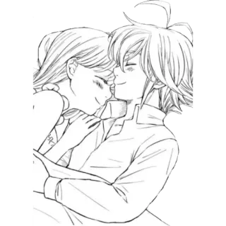 💕 Anime, Romantik, Paar, Umarmung, Liebe telegram sticker