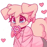 🍭 fofo, coelho, pirulito, rosa, corações, desenho animado telegram sticker