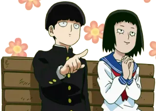 🌸 Mob Mob Psycho 100 Anime, Mob Psycho 100, Shigeo Kageyama, Japanische Animation, Freundschaft whatsapp sticker