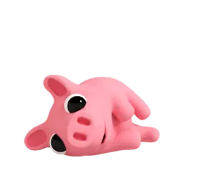 😳 varken, dier, schattig, roze, liggend whatsapp sticker