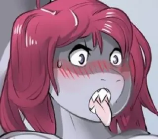 🥵 anthropomorph, hai, Fellwesen, Anime, Cartoon telegram sticker