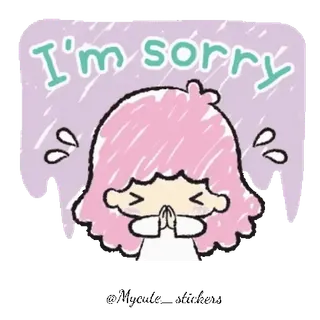 💫 I'm sorry lo siento, disculpa, mono, dibujos animados, personaje, emocional telegram sticker