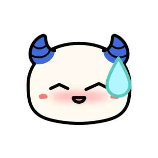 😅 emoji, lindo, sudando, nervioso, dibujos animados, personaje, kawaii telegram sticker