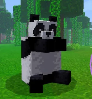 💃 panda, minecraft, hewan, kotak-kotak, lucu, permainan telegram sticker