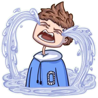 😭 menangis, kesal, sedih, emosional, kartun, air mata, berlebihan whatsapp sticker