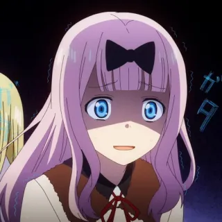 🎭 Chika Fujiwara Kaguya-sama: Love Is War ガタ anime, Chika Fujiwara, Kaguya-sama Love is War, scioccato/a, spaventato/a, reazione, espressione telegram sticker