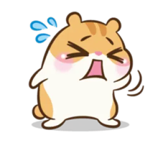 😰 仓鼠, 动物, 可爱, 卡通, 表情, 伤心, 汗 telegram sticker