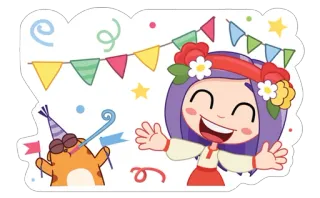 🎉 celebración, fiesta, lindo, festivo, alegre whatsapp sticker