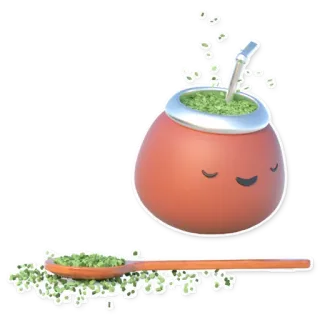 🥄 mate, thee, yerba mate, drank, argentinië, zuid-amerika telegram sticker