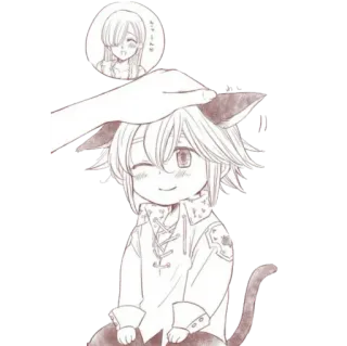 💕 キャーヒルか Anime, Katzenohren, Chibi, Kawaii, Cartoon telegram sticker