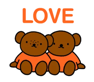 😚 LOVE amour, nounours, mignon, dessin animé telegram sticker