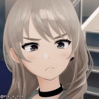 ๐ณ Fox A Fox anime girl, vtuber, reaction, confused, skeptical, expression sheet, manga style whatsapp sticker