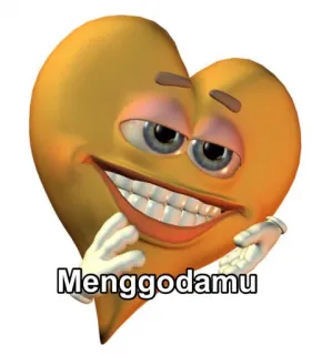 😋 Menggodamu Emoji, Coração, Desenho animado, Engraçado, Amor, Menggodamu telegram sticker