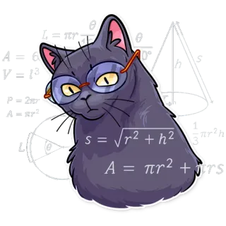 🤔 kucing, matematika, kacamata, persamaan, geometri telegram sticker