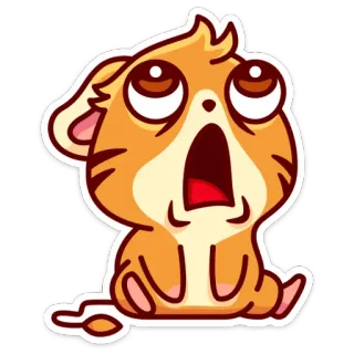 😳 Мультфильм, Милый, Животное, Кот, Оранжевый, Наклейка telegram sticker