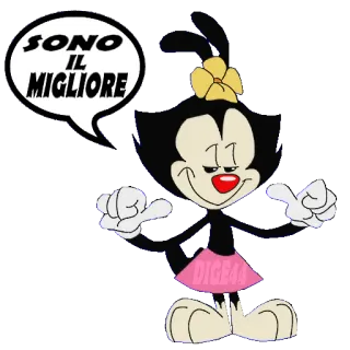 🏆 Dot Warner Animaniacs SONO IL MIGLIORE Мультфильм, Animaniacs, Дот, Warner Brothers, Сестра Warner, Смешной, Персонаж, Лучший telegram sticker
