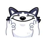 👌 chó, ngón giữa, xúc phạm, cử chỉ telegram sticker