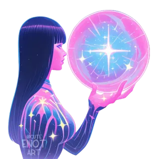 🌌 anime, girl, magic, orb, futuristic, glow telegram sticker