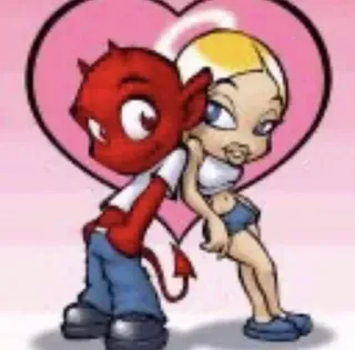 🌟 cartoon, devil, angel, cute, love, romance telegram sticker