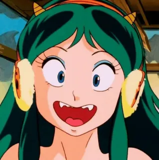 😃 Lum Invader Urusei Yatsura 动漫, 漫画, 拉姆, 福星小子, 外星人, 卡通 whatsapp sticker