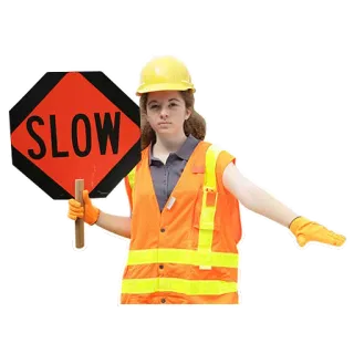 ✋ SLOW construction, safety, roadwork, traffic control, sign telegram sticker