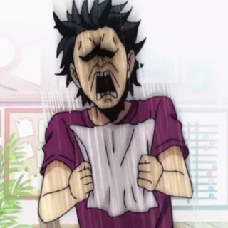 ⚓️ bravo, frustrado, chateado, gritando, anime telegram sticker