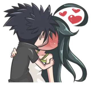 💋 love, couple, romance, kiss, affection, cartoon telegram sticker