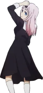 👊 Chika Fujiwara Kaguya-sama: Love Is War Anime, cô gái, tóc hồng, học sinh, dễ thương, Chika Fujiwara whatsapp sticker
