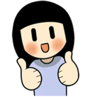 👍 Cartoon, Person, Daumen hoch, Zustimmung, Positiv, Illustration telegram sticker