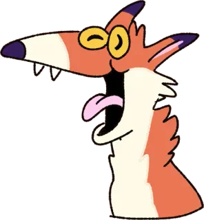 🤪 キツネ, 漫画, 動物, 面白い, かわいい, ステッカー, オレンジ telegram sticker