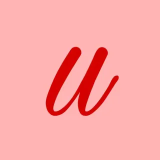 🚫 u буква, алфавит, строчные, красный, розовый, курсив whatsapp sticker