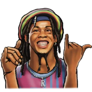 🤙 คน, ราสต้า, เร้กเก้, ตัวละคร, ท่าทาง, ทรงผม, หมวก telegram sticker