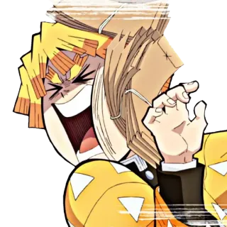 ❄️ Zenitsu Agatsuma Demon Slayer anime, demon slayer, zenitsu, manga, character telegram sticker