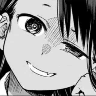 😜 Nagatoro Don't Toy With Me, Miss Nagatoro anime, manga, sonriendo, cara, personaje, Nagatoro telegram sticker